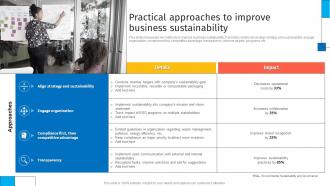 Practical Approaches To Improve Business Sustainability Creating Sustaining Competitive Advantages
