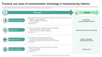 Practical Use Cases Of Communication Technology In Manufacturing Industry