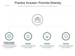 Practice inclusion promote diversity ppt powerpoint presentation outline information cpb
