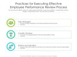 Practices for executing effective employee performance review process