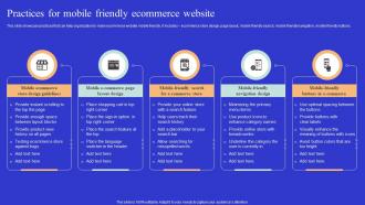 Practices For Mobile Friendly Ecommerce Website Optimizing Online Ecommerce Store To Increase Product Sales