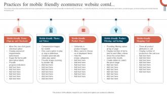 Practices For Mobile Friendly Ecommerce Website Promoting Ecommerce Products Pre-designed Adaptable