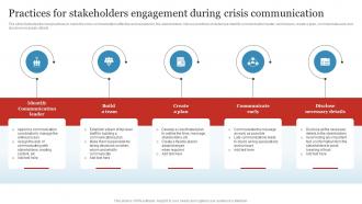 Practices For Stakeholders Engagement Business Crisis And Disaster Management