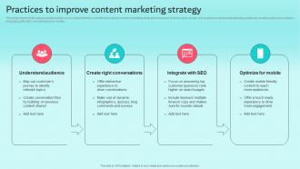 Practices To Improve Content Marketing Strategy Brand Content Strategy Guide MKT SS V