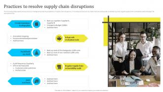 Practices To Resolve Supply Chain Disruptions Assessing And Managing Procurement Risks For Supply Chain