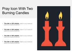 Pray icon with two burning candles