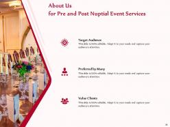 Pre And Post Nuptial Event Proposal Powerpoint Presentation