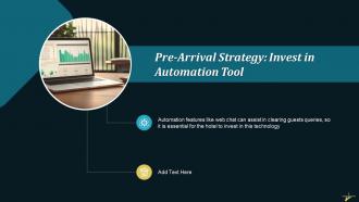 Pre Arrival Strategy Invest In Automation Tool Training Ppt
