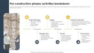 Pre Construction Phases Activities Breakdown