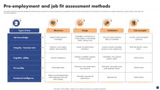 Pre Employment And Job Fit Assessment Methods