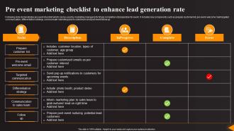 Pre Event Marketing Checklist To Enhance Lead Generation Rate