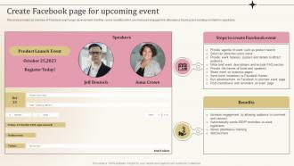 Pre Event Tasks Create Facebook Page For Upcoming Event Ppt Powerpoint Presentation Icon