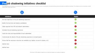 Pre Job Shadowing Initiatives Checklist