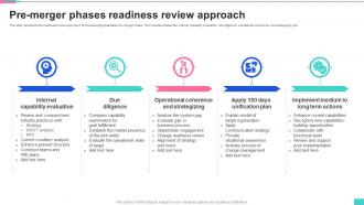 Pre Merger Phases Readiness Review Approach