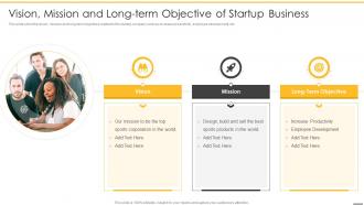 Pre revenue startup valuation vision mission and long term objective of startup business