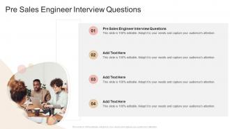Pre Sales Engineer Interview Questions In Powerpoint And Google Slides Cpb