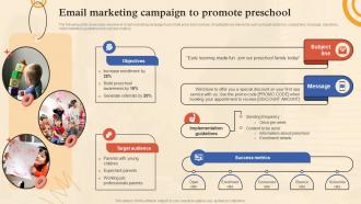 Pre School Marketing Plan Email Marketing Campaign To Promote Preschool Strategy SS