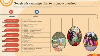 Pre School Marketing Plan Google Ads Campaign Plan To Promote Preschool Strategy SS