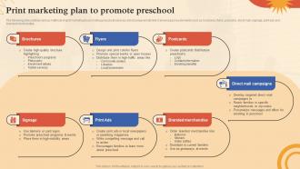 Pre School Marketing Plan Print Marketing Plan To Promote Preschool Strategy SS