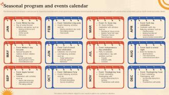 Pre School Marketing Plan Seasonal Program And Events Calendar Strategy SS