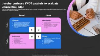Precious Stones Business Plan Jewelry Business SWOT Analysis To Evaluate Competitive Edge BP SS