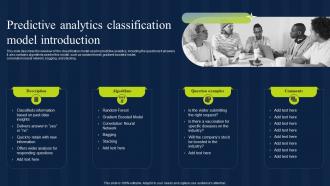Predictive Analytics Classification Model Introduction Estimation Model IT