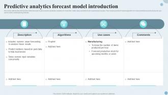 Predictive Analytics Forecast Model Introduction Ppt Styles File Formats