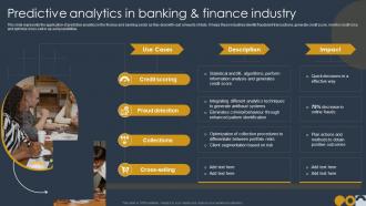Predictive Analytics In Banking And Finance Industry Ppt Sample