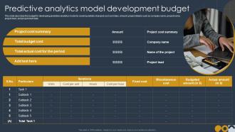 Predictive Analytics Model Development Budget Ppt Inspiration