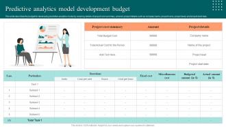 Predictive Analytics Model Development Budget Ppt Model Deck