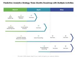 Predictive analytics strategy three months roadmap with multiple activities