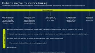 Predictive Analytics Vs Machine Learning Estimation Model IT