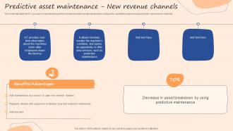 Predictive Asset Maintenance New Revenue Channels IOT Use Cases In Manufacturing Ppt Formats