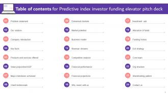 Predictive Index Investor Funding Elevator Pitch Deck Ppt Template Impressive Appealing