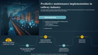 Predictive Maintenance Implementation In Railway IoT Predictive Maintenance Guide IoT SS