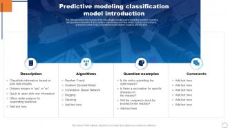 Predictive Modeling Classification Model Introduction Ppt Powerpoint Presentation Model
