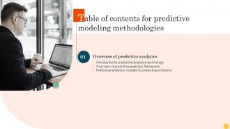 Predictive Modeling Methodologies For Table Of Contents Ppt Icon Examples