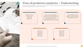 Predictive Modeling Methodologies Uses Of Predictive Analytics Underwriting