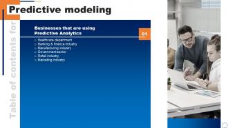Predictive Modeling Table Of Contents Ppt Powerpoint Presentation Model Example Topics