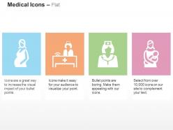 Pregnant woman medical receptionist nurse childcare ppt icons graphics