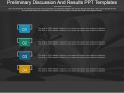 Preliminary discussion and results ppt templates
