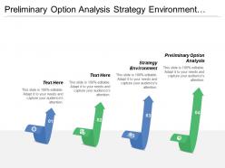 Preliminary option analysis strategy environment cost saving business opportunity
