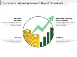 Preparation marketing research report operational decisions economic technological