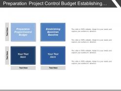 Preparation project control budget establishing baselines baseline