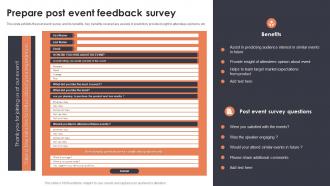 Prepare Post Event Feedback Survey Event Planning For New Product Launch