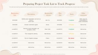 Preparing Project Task Implementing Project Time Management Strategies
