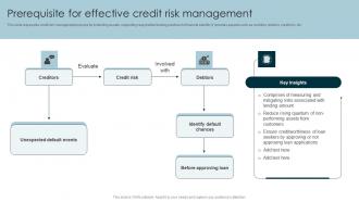 Prerequisite For Effective Credit Risk Management