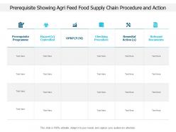 Prerequisite Showing Agri Feed Food Supply Chain Procedure And Action