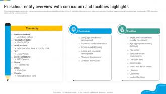 Preschool Entity Overview With Curriculum Marketing Strategic Plan To Develop Brand Strategy SS V