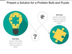 Present A Solution For A Problem Bulb And Puzzle